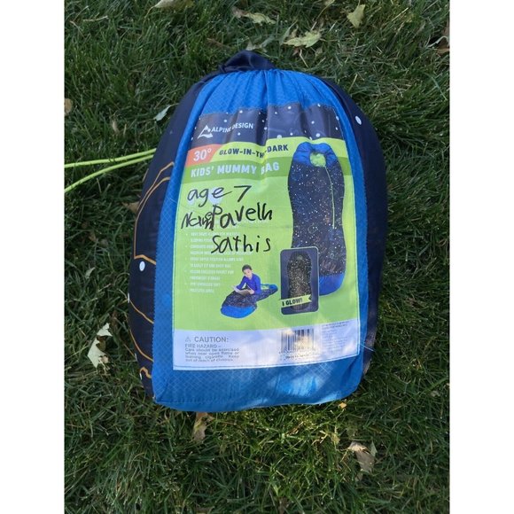 Alpine Design Glow in the Dark Mummy Sleeping Bag for Kids and Youth - Picture 4 of 4